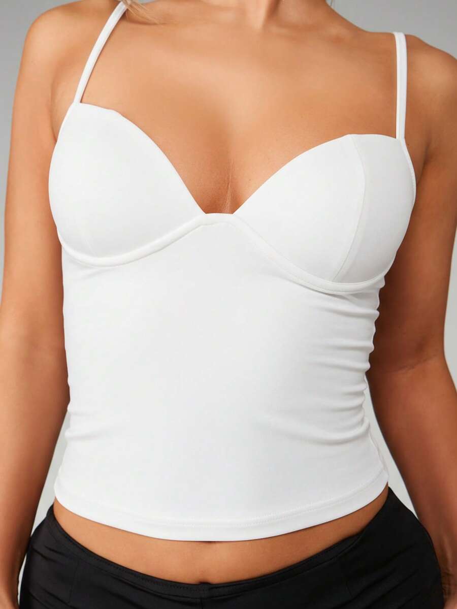 MISSGUIDED Longline Corset Bustier Tank Top With Underwire Support And Adjustable Straps - White - View 1