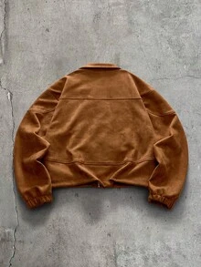 AXEPEAK Men's Collared Long Sleeve Jacket And Coat - Camel - View 2