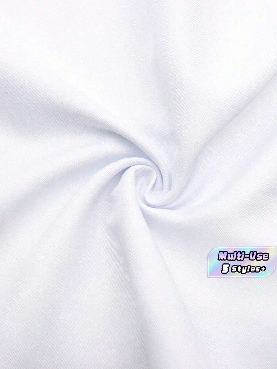 1件裝緞面斜紋多用途布料，適用於服裝、桌布、DIY手工、居家裝飾 - 白色 - 查看 1