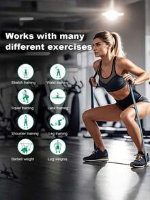 1pc Elastic Resistance Assist Band, Multifunctional Yoga Stretch Training Band, Unisex Home Fitness Tool For Muscle Shaping Leg Workout Pull Up Auxiliary - Multicolor - View 5