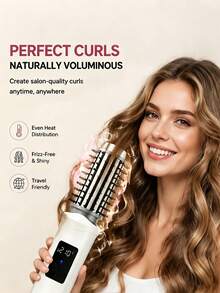 Teckwe Portable Wireless Straightening Comb Fast Heating Constant Temp Anti Burn LED Display USB Charge Compact Lightweight Home Travel Hair Styling Tool Dual Straight Wavy Hair Built In 2600mAh Battery Ideal Gift For Women - Multicolor - View 4