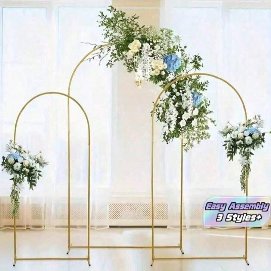 1 buah Stand Latar Belakang Lengkungan Logam, Bingkai Lengkungan Pernikahan, Cocok untuk Pesta Ulang Tahun, Dekorasi Upacara Wisuda (Hanya Bingkai Lengkungan) - emas - View 1