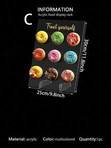 1 pieza Estante acrílico para exhibir donas, soporte reutilizable para postres adecuado para mesas de postres, bodas de primavera/verano, cumpleaños, festivales - Multicolor - Ver 12