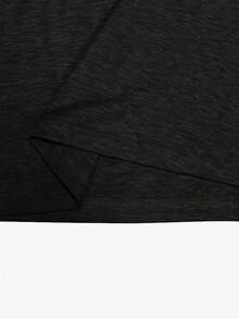 Omancia Casual Versatile Commuting Minimalist Solid Color T-Shirt, Summer - Black - View 5