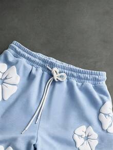 SLATEMANN Men's Summer Casual Jacquard Shorts - Baby Blue - View 4