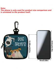 Polyester Dog Training Treat Bag With Zipper, Clear Window Single-Side Printed Portable Pet Snack Pouch, Must-Have Accessory For Dog Walking Outdoor Use - Multicolor - View 3
