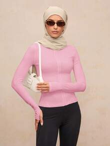 Activina Women's Casual Versatile Zip-Up Long Sleeve Sports Jacket - Pink - View 7