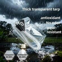 Heavy Duty Waterproof Transparent Tarp With Grommets, Ropes, Reinforced Edges, Tear-Resistant, UV-Resistant, Suitable For Greenhouse, Yard, Garden, Porch, Gazebo, Outdoor - multicolor - View 2