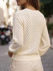 Balvessa Women's Solid Color Single-Breasted Casual Versatile Daily Wear Cardigan - Yellow - View 3
