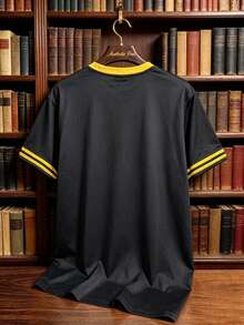 HARRY POTTER X SHEIN Manfinity Campus Court 男士圓領字母印花休閒日常短袖T恤 - 彩色 - 查看 6