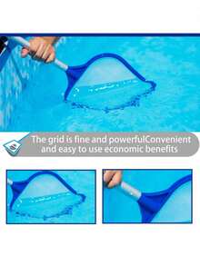 Five-Section Threaded Rod + Short Net Pool Skimmer Net With Telescopic Aluminum Pole - Heavy Duty Fine Mesh Leaf Rake For Swimming Pools, Spas, Hot Tubs, Durable Plastic Frame, Easy To Clean And Store - multicolor - View 3