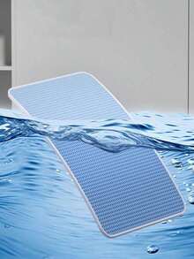 1pc Eva Double Layer Integrated Single Opening Washable Cat Litter Catching Mat For Indoor Cats Pet Supplies - Blue - View 5
