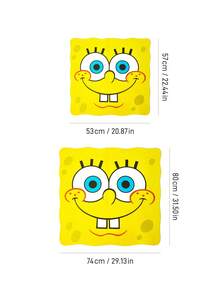 SpongeBob SquarePants | SHEIN 1件特殊造型LOGO裝飾地毯 - 簡約款 - 查看 5