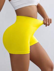 SHEIN Dewbera Women's Letter Print High Waist Daily Fitness Sports Shorts - Multicolor - View 5