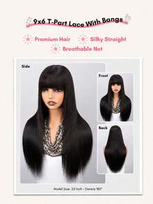 ALL READY WIG Wear & Go 直劉海層次剪真人髮假髮 9x6 T-Part 透明蕾絲前髮 預拔髮絲 微漂白髮結 初學者友善 180% 密度 16-24 英吋 - SNatural - 查看 2