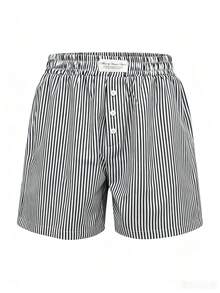 SUMWON Striped Woven Boxer Shorts 3-Pack With Elastic Waistband And Button Fly For Everyday Loungewear And Summer Comfort - Multicolor - View 10