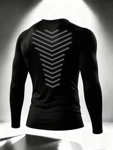 Gym Rark Men's Geometric Print Raglan Long Sleeve Sports T-Shirt - Black - View 2