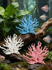 1/3pcs Imitation Soft‑Coral Bonsai, Simulated Water‑Plant Decoration, Landscape Accessory For Marine Aquarium And Regular Fish‑Tank Setup - A - View 5