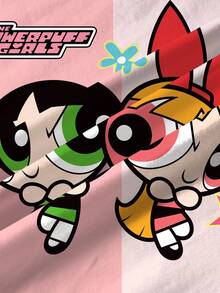 THE POWERPUFF GIRLS X SHEIN Tween Girl Cartoon Print Short Sleeve T-Shirt - White - View 3