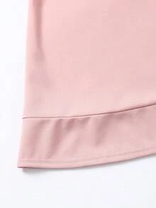 Pitira 少女派对礼服粉色圆领A字连衣裙，饰有3D蝴蝶结，及膝荷叶边下摆，优雅可爱，适合派对、婚礼、正式场合。 - 粉色 - 查看 7
