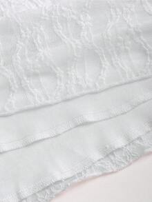 Sweetra 春夏浪漫風女款優雅杏色刺繡細肩帶荷葉邊迷你洋裝，適合休閒場合，展現優雅時尚，度假、假日與外出穿搭首選，女款夏季沙灘荷葉邊杏色洋裝 - 白色 - 查看 5