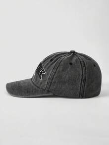 MortiRose 3D立體刺繡「NEW YORK」字母水洗棒球帽，正面「EST 1625」平面刺繡，背面「NEW YORK CITY」平面刺繡，可調節戶外帽 - 黑色+灰色 - 查看 8