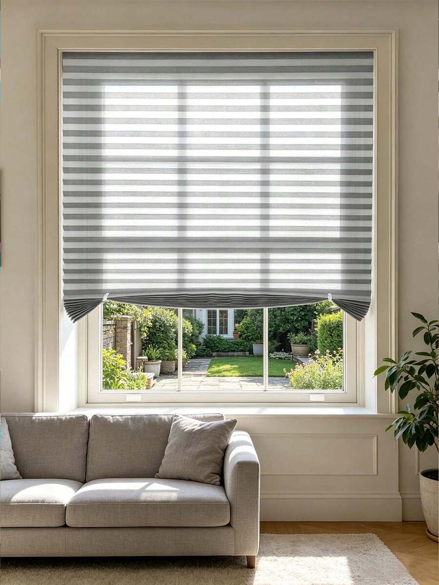 1 Piece Of Strong Self-Adhesive Pleated Sunshade, Adjustable Sunshade Curtain, Roller Blind Design, Suitable For Windows, French Doors, Living Rooms, Kitchens, Bathrooms, Offices, Summer Sunshade - Multicolor - View 1