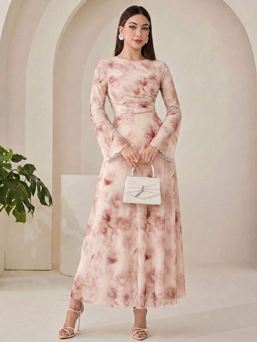 Veilorie 女款優雅派對紮染印花洋裝 - 彩色 - 查看 1
