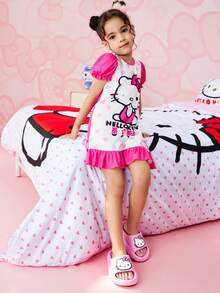 HELLO KITTY AND FRIENDS | SHEIN 可愛卡通粉色兒童EVA拖鞋，輕便舒適，適合幼兒與兒童，可用於室內、淋浴或戶外 - 藕粉色 - 查看 6