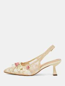 CUCCOO HITCHD Women's Pointed Toe Bow Decor Fashion Elegant High Heels - Champagne - View 8
