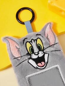 TOM & JERRY X SHEIN Dompet Kartu Kartun, Bentuk Lucu, Cocok Untuk Menyimpan Kartu Kecil Idou, Kartu Kerja, Kartu Transportasi, Dll., Desain Jendela PVC Transparan, Dapat Digantung di Tas - kucing dan tikus - View 7