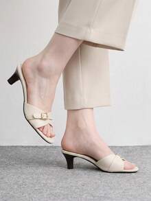 CUCCOO BIZCHIC Women Shoes Round Toe Beige Elegant Commuter High-Heeled Sandals, Spring And Summer Casual Wear Out And Wear Old Money Style Wear - Beige - View 3
