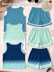 SHEIN Playful Pals 隨機 3 套得 1 套經典足球球衣，亦適用於運動訓練上衣，專為足球愛好者設計 - 彩色 - 查看 2