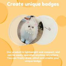 1 Set Children's Badge Making Machine, DIY Badge Maker, Portable Embossing Machine Badge Punch Tool Kit, Includes 1 Round Cutter, 48 Pattern Papers, 48 Badge Components, Multi-Functional - multicolor - View 9