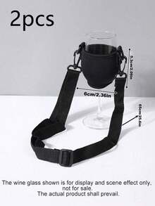1/2/4Pcs Portable Wine Glass Holder, Neck Hanging Stemware Rack With Adjustable Strap & Neoprene Protective Sleeve, Hands-Free Design For Party Picnic BBQ, Available In Black & Pink - Multicolor - View 14
