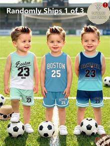 SHEIN Playful Pals 隨機 3 套得 1 套經典足球球衣，亦適用於運動訓練上衣，專為足球愛好者設計 - 彩色 - 查看 4