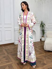Al Najma 女款土耳其式阿拉伯傳統長洋裝，端莊保守 - 彩色 - 查看 3