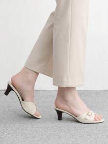 CUCCOO BIZCHIC Women Shoes Round Toe Beige Elegant Commuter High-Heeled Sandals, Spring And Summer Casual Wear Out And Wear Old Money Style Wear - Beige - View 5