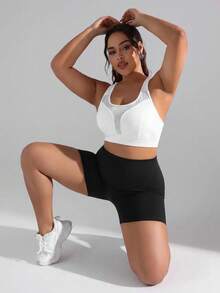 SHEIN Rhythm Era Women's Seamless Plus Size Sports Shorts - Black - View 4