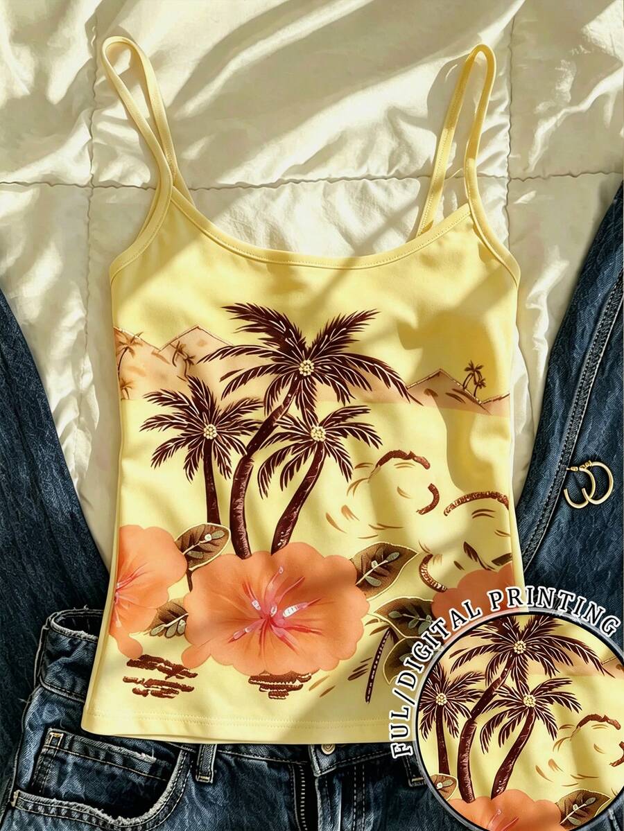SHEIN 女士修身短款吊带背心 - 白色 - 查看 1
