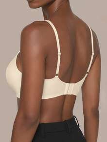 SHEIN Women's Seamless Bra, 1pc - Beige - View 2