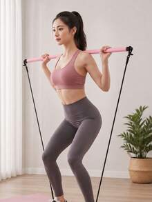 Multifunctional Adjustable Pilates Bar Resistance Band, Yoga Pull Rod, Body Shaping Fitness Bar, Resistance Trainer - multicolor - View 2