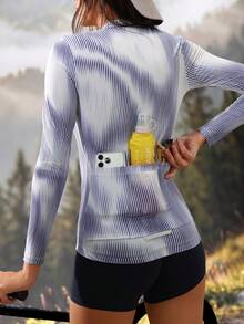 Exploreva Exploreva Purple Pattern Flowing Shadow - Women's Short Sleeve Cycling Jersey,Bike Ride Outfit - Purple - View 6
