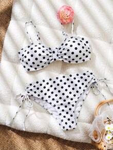Swim Lushoire 春夏流行熱賣全印花女款性感海灘度假兩件式比基尼套裝 - 白色 - 查看 6