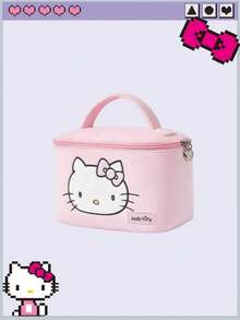 HELLO KITTY AND FRIENDS | ROMWE Plush Card Cover KT Embroidered Cosmetic Bag Portable Portable Storage Bag - Light powder - View 5