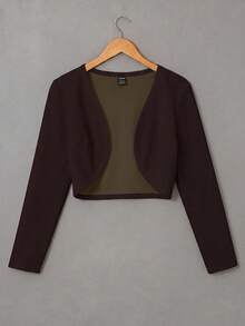 SHEIN EZwear Jaket Ringan Kasual Serbaguna Warna Kopi - Coffee Brown - View 1