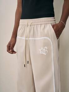Sonviro Men's Printed Wide Leg Zip-Up Street Pants Wide Leg - Khaki - View 7
