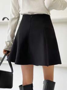 Dazy Tall Women's Solid Color Casual Versatile Daily Wear Skirt Fall - Black - View 2