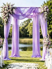 Arch Drapes, 1/2 Panel, 4.4 Yards, Sheer Backdrop Curtains, Suitable For Decorating Parties, Ceilings, Wedding Arches, Reception Desks, Christmas And Other Occasions. - multicolor - View 6