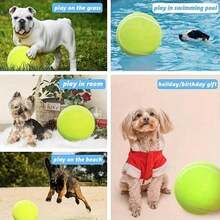 Extra Large Durable Dog Tennis Ball - 24cm, Made Of Rubber, Suitable For Large Dogs Interactive Toy, Ideal For Outdoor Games - Multicolor - View 3